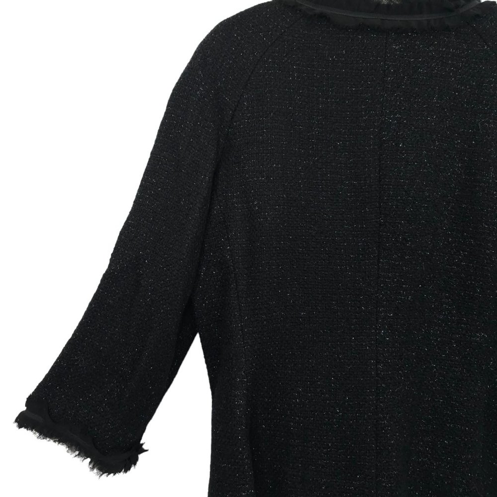 Talbots Grace Fit Wool Blend Snap Front Jacket 10 Shimmer 3/4 Quarter Sleeve NEW - Picture 14 of 15